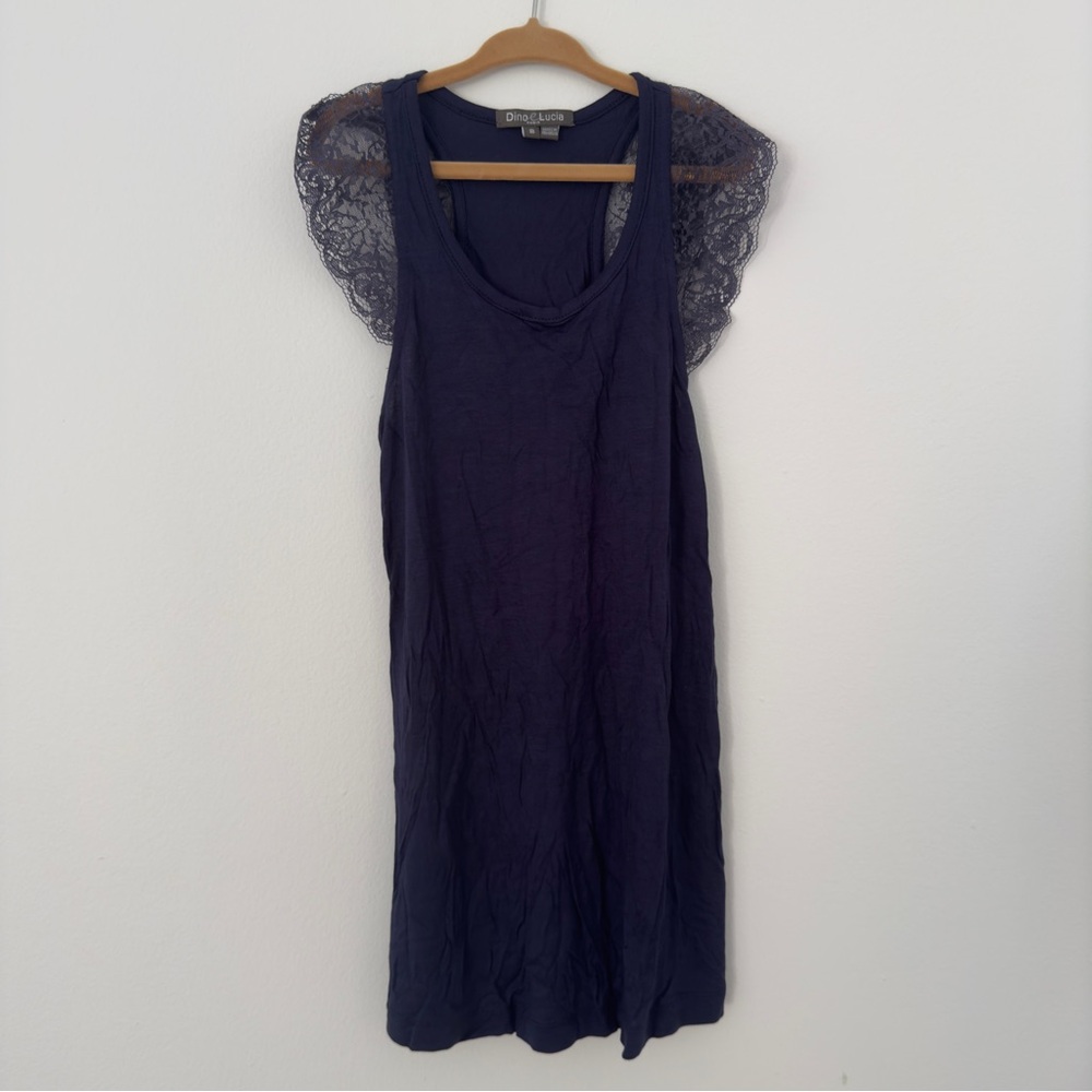 Dino e Lucia Navy Blue Lace Children's Dress (8Y)
